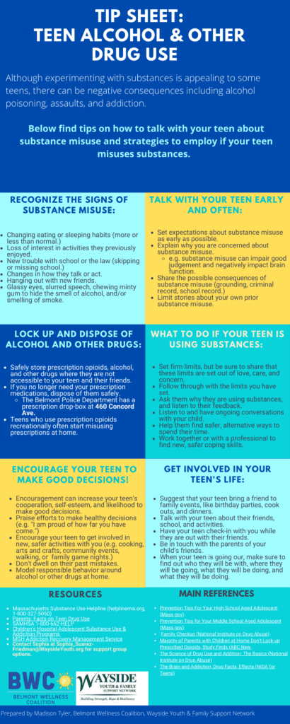 Tip Sheet: Teen Alcohol & Other Drug Use