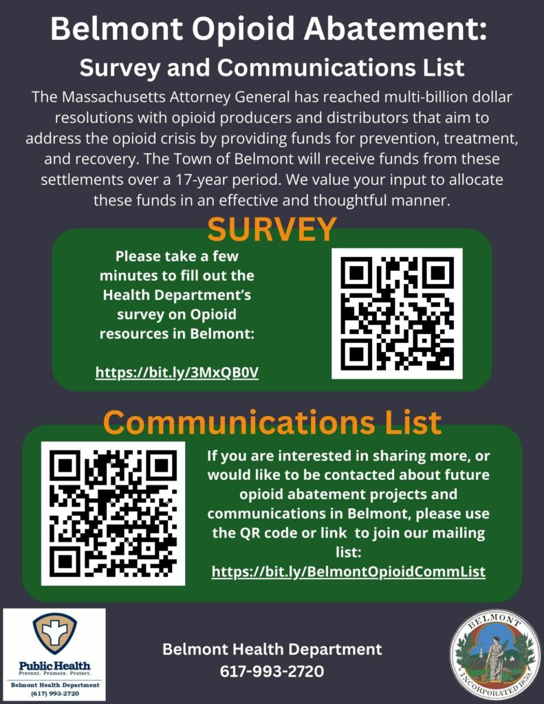 Belmont Health Department Opioid Abatement Survey